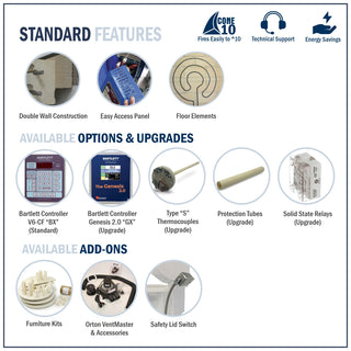 Cone Art BX1818D pottery kiln with digital control panel and insulated exterior, used for ceramic firing.