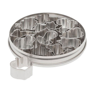 A set of 12 Ateco Tools country-shaped cookie cutters displayed on a white background.