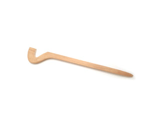 Shimpo large throwing stick with hook end, ceramic pottery tool for shaping and throwing clay on a pottery wheel.