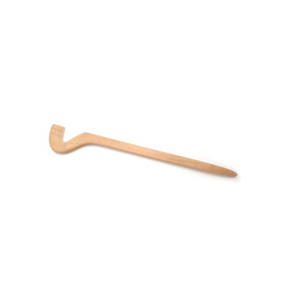 Shimpo large throwing stick with hook end, displayed on a neutral background, highlighting its length and sturdy construction.