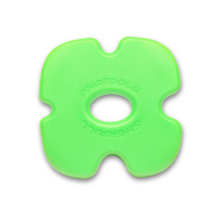 Sherrill Mudtools Green Edgy texture tool for pottery and ceramic surface decoration, featuring a green rubber edge and textured surface.