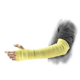 18-inch yellow HyFlex Kevlar cut-resistant sleeve with elastic loop for safety and protection by Airgas Safety.