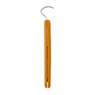 BuschKraft yellow handle forge tool with crescent blade for trimming tasks, shown in close-up on a white background.