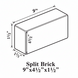 Louisville Firebrick high heat hardbrick firebrick with 9 x 4.5 x 1.25-inch split refractory bricks, suitable for high-temperature applications.