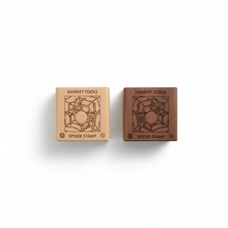 Garrity Tools Spider Stamp for pottery, ceramic decorating, and pottery stamping from Garrity Pottery Tools with detailed design.