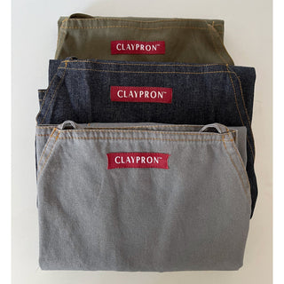 Echo Ceramics Claypron Potters Apron in durable fabric, with adjustable straps and multiple pockets for pottery or ceramic work.