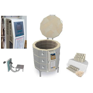 L&L eQ2827-3 Equad-Pro Commercial Kiln Package with Vent, Furniture, and Genesis Touchscreen