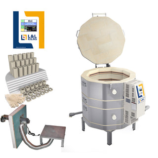 L&L e23M-3 Easy-Fire Kiln Package with Vent, Furniture and Genesis Touchscreen: 240/1 In Stock