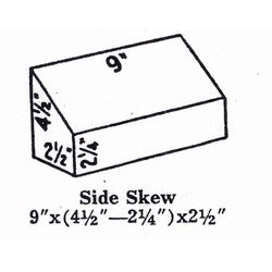 Louisville Firebrick high heat hardbrick with side skew at 48 degrees, showing the brick's textured surface and angled edge.