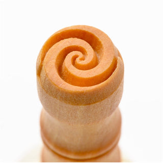 MKM Pottery Tools SCS 121 Small Round Spiral Stamp for texture design in ceramics and clay projects.