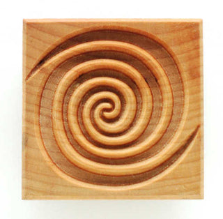 MKM SSL 002 large square stamp with double spiral texture for pottery and clay surface decoration by MKM Pottery Tools
