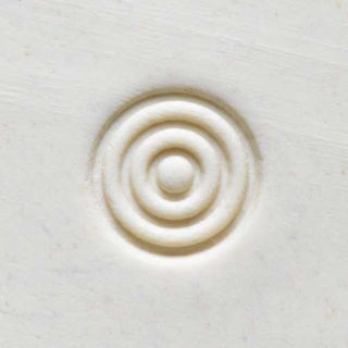 MKM SCS 011 small round circle stamp for pottery texture tools, showing a metal stamp with engraved circle design.