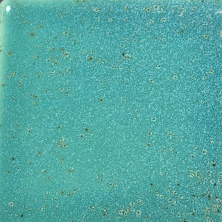 Coyote Glazes ceramic glaze in Mermaid Cove color, displayed on a ceramic tile with vibrant, ocean-inspired blue and green hues.