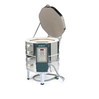 Skutt Glass Fusing Kiln, Production GM818 model, with control panel and firing chamber for glass art projects.