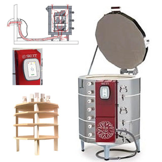 Skutt KMT1231-3PK Kiln Package with Touchscreen Controller, 1" Furniture Kit & Vent