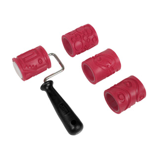 AMACO TEXTURED CLAY ROLLERS: 2" - 4 Sleeves 1 Handle
