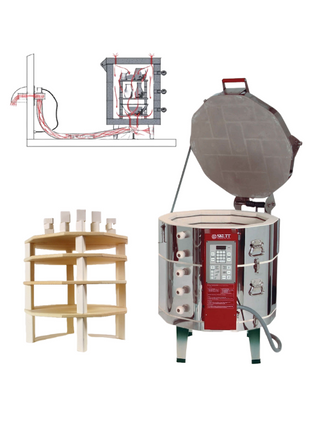 Skutt KM818-30A-3 Kiln Package: 30 Amp with Furniture Kit & Vent