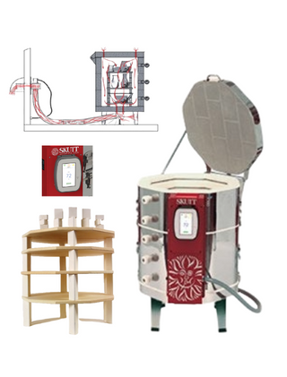 Skutt KMT822-3 Kiln Package with Touchscreen Controller, Furniture Kit & Vent