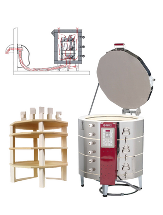 Skutt KM1231-3PK Production Kiln Package with 1" Furniture Kit & Vent