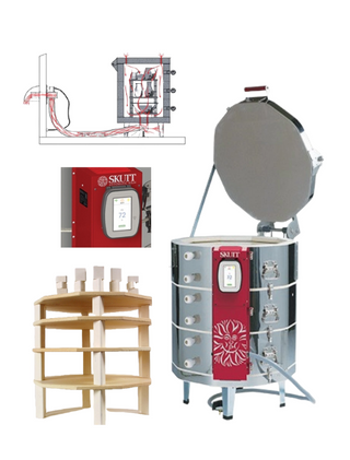 Skutt KMT1027 Kiln Package with Touchscreen Controller, Furniture Kit & Vent