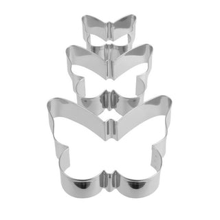 3 Piece Stainless Steel Butterfly Shape Cutter Set