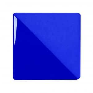 Speedball Arts Royal Blue ceramic underglaze for pottery, shown in a pint container with a smooth, vibrant blue glaze on clay.