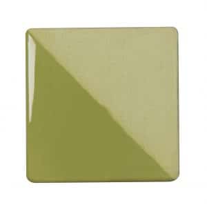 Speedball Arts Leaf Green underglaze for ceramics, shown on pottery clay surface, vibrant green ceramic glaze for pottery projects
