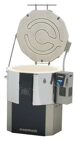 Evenheat Glass Kiln GTS 23, a large rectangular glass kiln with control panel and viewing window for glass fusing and firing.