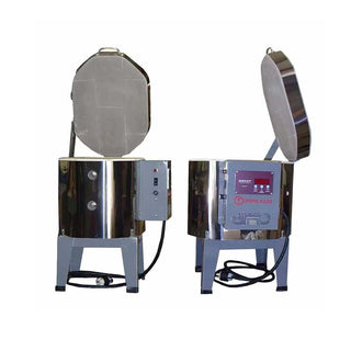 Olympic Doll Test Mini Oval Kiln for pottery, Cone 10, top-loading, 120-volt electric kiln for ceramics firing.