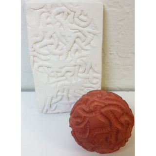 Olander Earthworks TS-12 Worms Moon Ball texture sphere with intricate worm-like patterns for texturing projects.