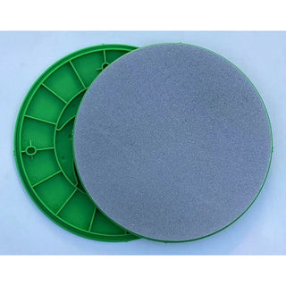 Chinese Clay Art CCA diamond grinding disc with bat, 12-inch round, 120 grit for sanding and finishing ceramic or clay surfaces.