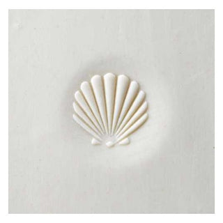 MKM Pottery Tools CT 009 Curve Top Stamp with scallop shell texture for pottery decoration, shown on a white background.