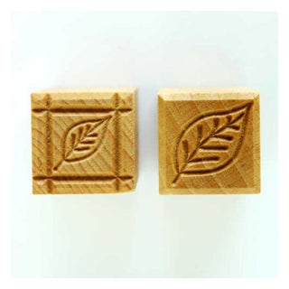 MKM SSM 010 Medium Square Stamp featuring leaf texture for pottery and clay surface decoration by MKM Pottery Tools.