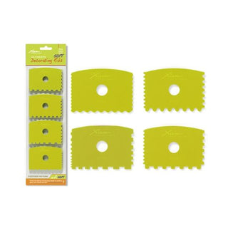 Xiem Pottery Tools UDRAS Xiem Soft Ultimate Decorating Rib Set A, white texture decorating tools for pottery and ceramic art.