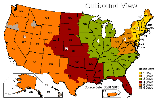 UPS Zone Map