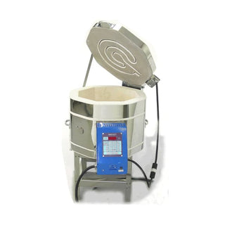 Cone Art 1813G glass fusing kiln with digital controls, heating elements, and insulated exterior for professional glass art firing.
