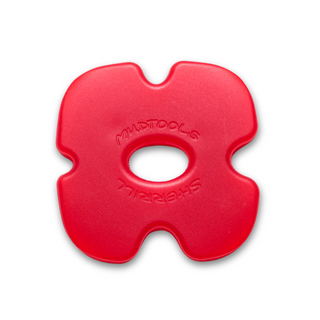 Sherrill Mudtools Red Edgy texture tool for ceramic or pottery surface decoration, featuring a vibrant red color and edgy design.
