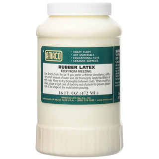 Amaco Rubber Latex glaze resist in pint container, used for creating designs and resist techniques in ceramics and pottery.