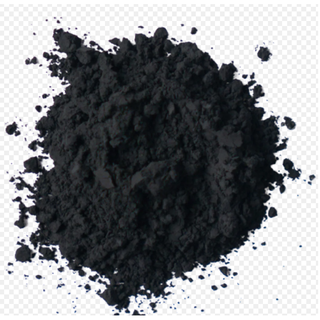 Copper Oxide Black raw material from Sheffield Pottery, showing a dark, powdery substance used in ceramic and glass applications.
