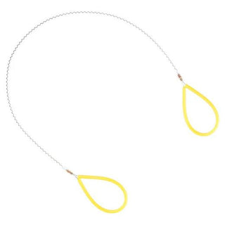 Yellow 14-inch Dirty Girls Pottery Tools Ergo-Baby clay wire for pottery and sculpting, featuring a wiggle cut-off design.