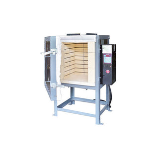 Olympic FL-4.5 front-loading electric kiln for pottery and ceramics, with digital control panel and front access.