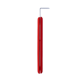 BuschKraft red handle forge trimming tool with a fin blade, designed for precise garden or landscaping trimming tasks.