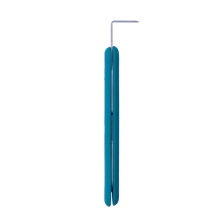 BuschKraft forge trimming tool with teal handle and rectangular blade for precise cutting and shaping tasks.