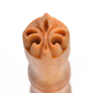 MKM SMR 031 mini round stamp with fleur-de-lis design for pottery texture tools by MKM Pottery Tools
