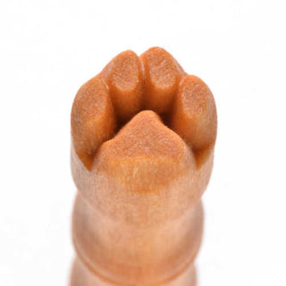 MKM SMR 043 Mini Round Dog Paw Stamp for pottery texture tools, featuring a detailed dog paw design.