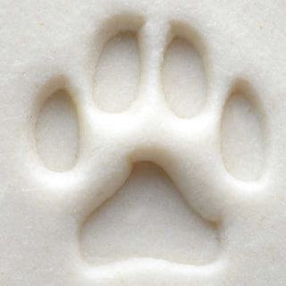 MKM SCS 001 Small Round Dog Paw Stamp for pottery texture tools, featuring a detailed paw print design.
