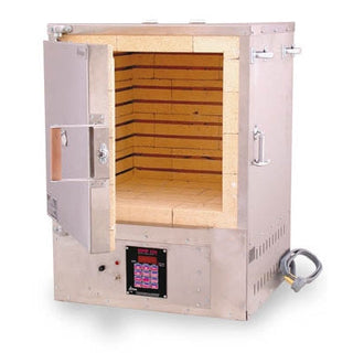 Paragon W-18 Wax Burn-Out Oven used for wax burn-out kiln processes, featuring digital controls and a sturdy metal exterior.