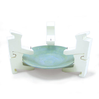 Set of three Amaco kiln plate setters, ceramic accessories for even heat distribution during pottery firing.