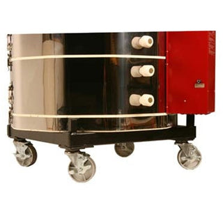 Skutt 10-sided kiln stand for rolling kilns, sturdy metal frame with wheels for easy mobility and support.