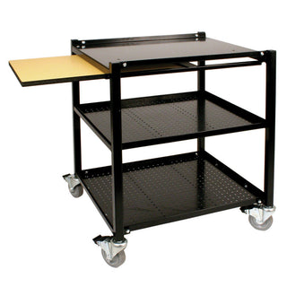 Amaco Brent SmartCart studio furniture with metal frame and storage shelves, designed for pottery and ceramic work.